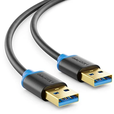 Immagine di deleyCON 1m Cavo USB 3.0 Super Speed ​​ a Maschio Velocità di Trasferimento Fino 5 Gbit/s Nero/Blu