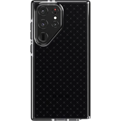 Immagine di tech21 Evo Check Custodia per Samsung Galaxy S23 Ultra, 4,9 m, colore: nero fumo, protezione contro le cadute, antiurto, resistente agli urti e ai graffi
