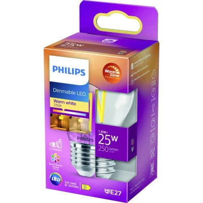 Immagine di Philips Lighting 871951432419000 LED (monocolore) ERP D (A G) E27 Forma di goccia 2.5 W = 25 Bianco caldo (Ø x L) 45 mm 78 1 pz.