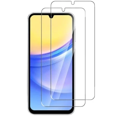 Immagine di [2 pezzi] vetro protettivo compatibile con Samsung Galaxy A15, pellicola protettiva in stratificato, temperato 9H, durezza 9H