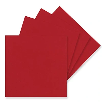 Immagine di 50 biglietti singoli, formato quadrato, 15 x cm, 240 g/m², cartoncini vuoti per bricolage, colore: rosso rosa (rosso)
