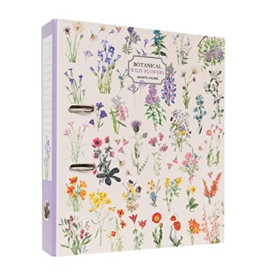 Immagine di Grupo Erik: Raccoglitore a leva A4 Wild Flowers, 2 anelli A4, copertina rigida, 33,5 x 28,5 7cm, Registratore Raccoglitore, Cartella Portadocumenti, Ragazza
