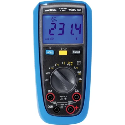 Immagine di Metrix MTX 203 Multimetro portatile digitale Protetto contro spruzzi dacqua (IP54) CAT III 600 V Display (Counts): 6000