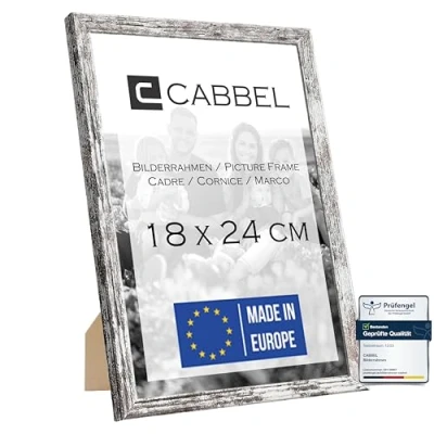 Immagine di CABBEL Cornice 18x24 cm, Betulla, Robusta in Legno MDF, Vetro Plexi infrangibile, da Appendere e