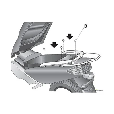 Immagine di Y0t51t supporti, ganci, regolazioni bauletto top master compatibile con yamaha t max 500 2001 2007