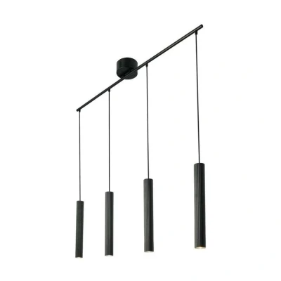 Immagine di Nordlux Lampada a sospensione Vico, 4 luci, lunga, in metallo, nera