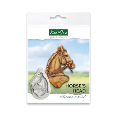 Immagine di Katy Sue stampo in silicone a forma di testa cavallo per decorazione torte e artigianato, dimensioni 80 x 75 10 mm