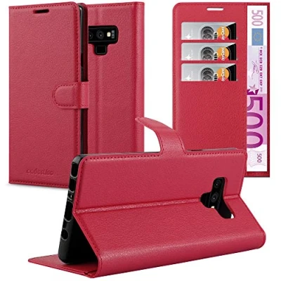Immagine di Cadorabo Custodia Libro per Samsung Galaxy NOTE 9 in ROSSO CARMINIO con Vani di Carte, Funzione Stand e Chiusura Magnetica Portafoglio Cover Case Wallet Book Etui Protezione