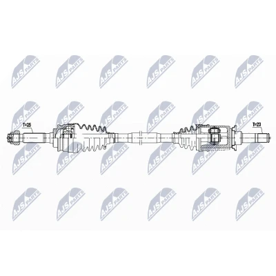 Immagine di NTY NPW CH 094 Albero motore / Semiasse Assale posteriore Dx 821 Cambio manuale a 6 marce JEEP: Compass