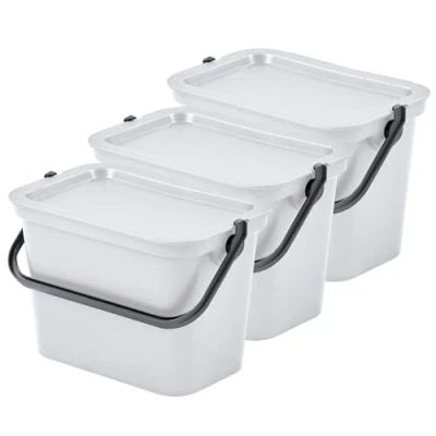 Immagine di Tontarelli Set di 3 bidoni MODA 5L bianco con manico