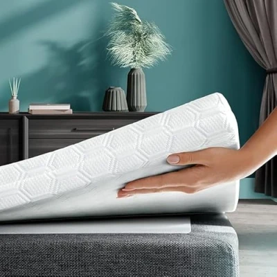 Immagine di Wendre Materasso Sottile Topper Letto Matrimoniale Rigido in Schiuma Dura 140x200 Correttore 7 cm una piazza e mezza Rinfrescante Anallergico