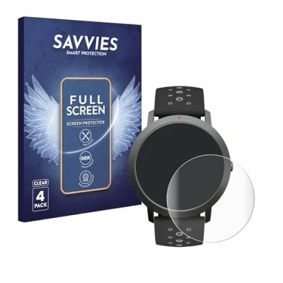 Immagine di savvies (4 Pezzi Full Screen Pellicola Protettiva per Withings Steel HR Sport (40 mm) Cover Copertura [Completa Trasparente]