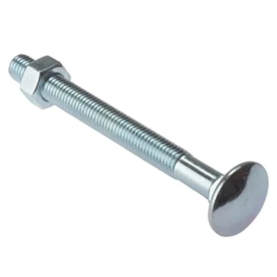 Immagine di Merriway BH02192 Bullone a Testa Tonda e Quadro Sottotesta con Dado, M6, Bianco, 150 mm, Set di 6 Pezzi
