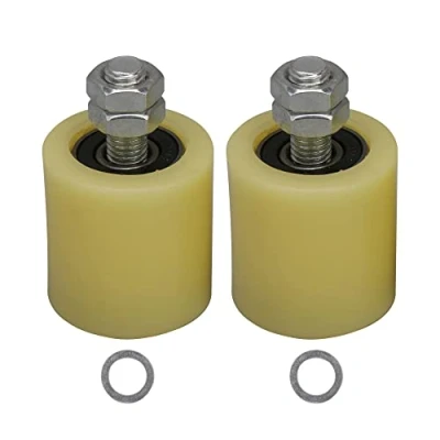 Immagine di BQLZR 48x50mm Cuscinetto a rulli piatto in acciaio giallo argento PP 6201 Vite M12 per cancello scorrevole elettrico Porta Pack di 2