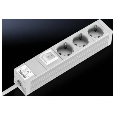 Immagine di Rittal DK 7240.120 Multipresa 3 vani, con interruttore Alluminio 1 pz.