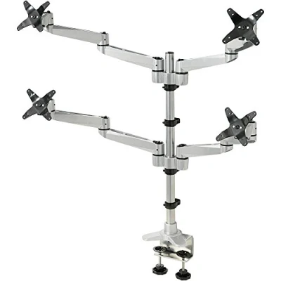 Immagine di SpeaKa Professional SP 1624824 Swivel 4 fach vie Supporto da tavolo per monitor 25,4 cm (10) 68,6 (27) Argento/Nero Regolabile in altezza, Inclinabile,