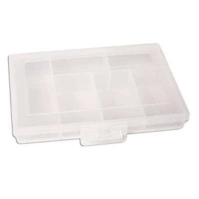 Immagine di INNSPIRO Scatola di plastica a 6 scomparti rettangolare trasparente 12 x 8,5 2 cm.