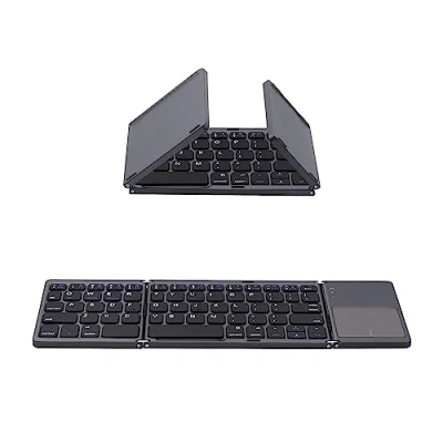 Immagine di Mcbazel Tastiera Pieghevole Bluetooth 5.0 Senza fili on Touchpad, Portatile Ricaricabile per PC, Tablet, Android, iPhone, Windows, Mac, iOS, iPad, Layout US