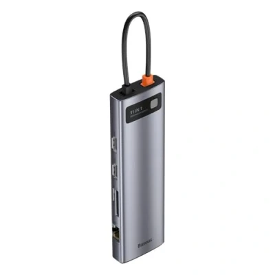 Immagine di Baseus CAHUB CT0G (USB C, 11 Porti), Docking station + Hub USB, Grigio