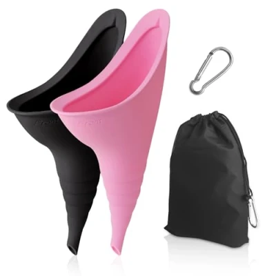 Immagine di Wantli 2 pcs Orinatoio Femminile, Imbuto per Pipi Donna, Femminile in Silicone, Portatile Riutilizzabile Urinatoio auto, attività all&#039;aperto, campeggio