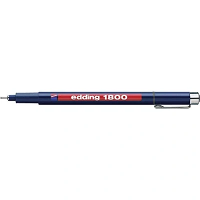 Immagine di edding 1800 penne di precisione nero 1 penna larghezza linea 0,25 mm Fineliner per scrivere e disegnare con punta fine in metallo adatto righello stencil