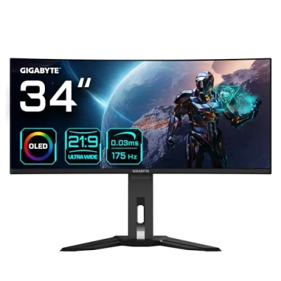 Immagine di Gigabyte Monitor da gioco curvo OLED WQHD MO34WQC 34 3440x1440(WQHD), 175Hz, 0.03ms, KVM, 250 cd/m², FreeSync Premium Pro, DisplayHDR True Black 400, HDMI 2.1, Displayport 1.4