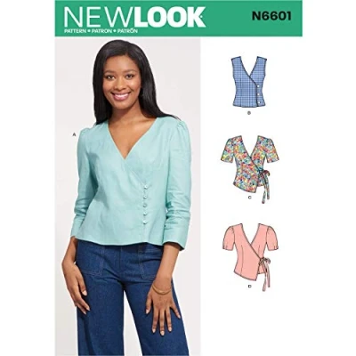 Immagine di NewLook N6601 Cartamodello per top da donna, colore: bianco, vari