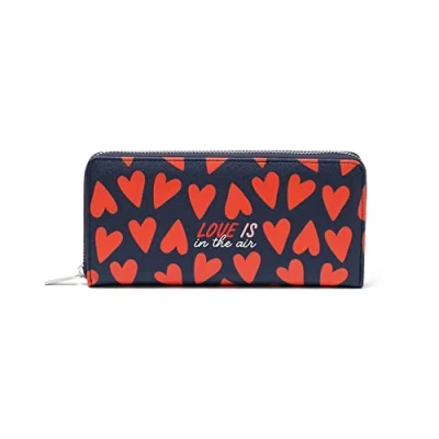 Immagine di Legami Portafoglio, What a Wallet!, 20x10 cm, Tema Heart, con 3 Scomparti, 12 Tasche per le Carte, 2 più Grandi Banconote e un Portamonete Zip