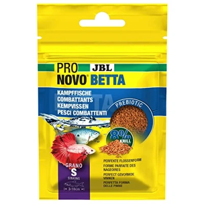 Immagine di JBL PRONOVO BETTA GRANO, mangime base per pesci combattenti da 3 10 cm, granuli pesci, taglia S, 20 ml