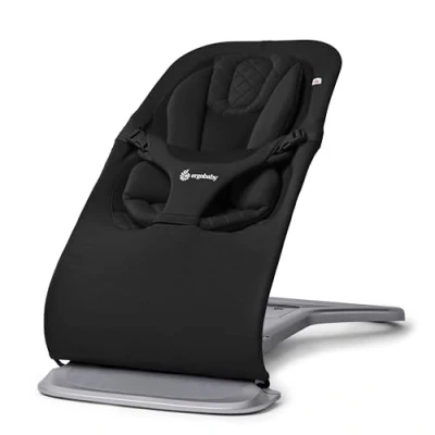 Immagine di Ergobaby sdraietta 3 in 1 Evolve, ergonomica per neonati dalla nascita fino ai più piccoli, altalena con inserto (2,5 kg 13,2 kg), Onyx Black