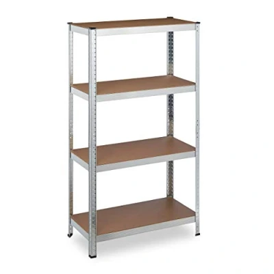 Immagine di Relaxdays 2X Scaffale in Metallo, 280kg di capacità Carico, 157x80x40 cm, Scaffalatura Alta Portata, 4 Ripiani, Argento