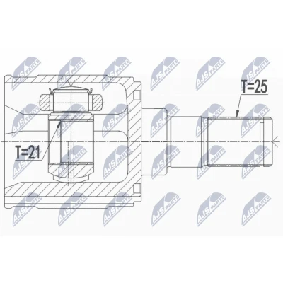 Immagine di NTY NPW HY 554 Kit Giunto Omocinetico Assale anteriore, anteriore Sx, Dx