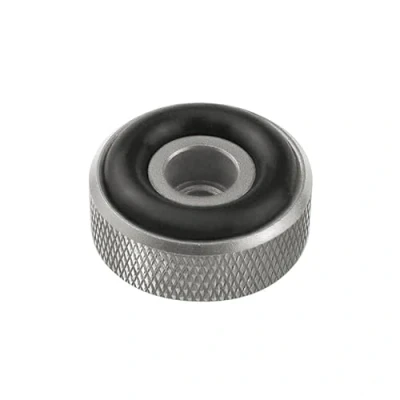 Immagine di Dynavox Piedini per dispositivi con zigrinatura Mini in alluminio, HiFi come altoparlanti, amplificatori e giradischi, colore argento, set da 4