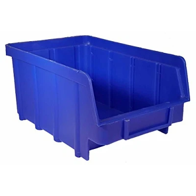 Immagine di 80 pezzi scatole impilabili blu Taglia 2 │ 10,2 x 16,7 7,6 cm di ordinamento Cuscinetti visione Impugnatura schildchen Einschub P D W®