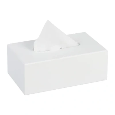 Immagine di Relaxdays Porta Fazzoletti, Scatola per Salviette di Carta, H x L P 9 25 15 cm, Box Dispenser Rettangolare, Bianco, Fibra Legno