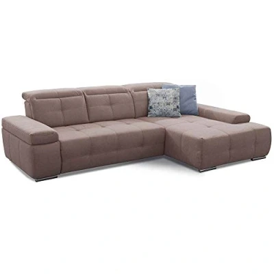 Immagine di CAVADORE Mistrel Angolo, 98% Poliestere, 2% Poliammide Schiuma, Soft Clean Tortora, Longchair rechts
