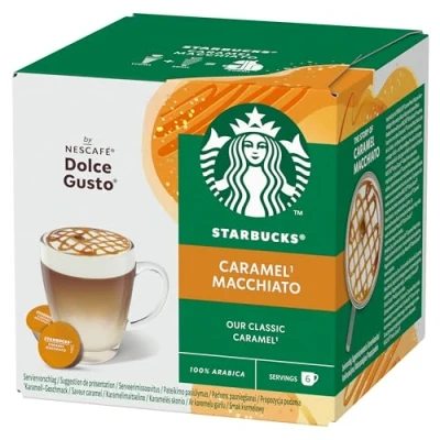 Immagine di STARBUCKS Nescafé Dolce Gusto Caramel Macchiato, Latte Macchiato con Caramello, Capsule di caffè, caffè Tostato, 12