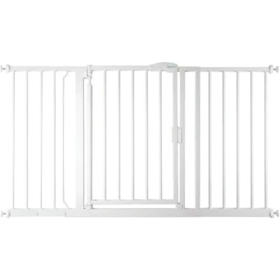 Immagine di Safetots Cancelletto per Scale a Chiusura Automatica Pressione, 139.8 cm 146.8 cm, Bianco, Bambini, Barriera di Sicurezza Bambini