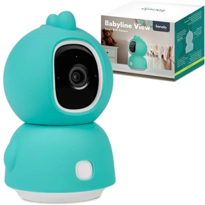 Immagine di lionelo Babyline View Videocamera di sorveglianza girevole a 330, controllata da app, comunicazione bidirezionale, sensore movimento, temperatura, modalità notturna, CryDetector, ninne nanne
