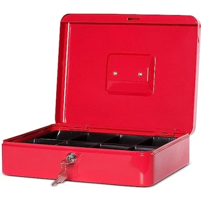 Immagine di Maul Cassetta per denaro, in lamiera d&#039;acciaio, misura 4, dimensioni (L x P H): 300 245 90 mm rosso