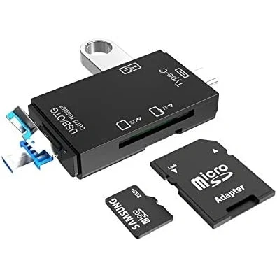 Immagine di lettore Schede sd Micro accessori pc,6in1 scheda USB TF/SD/Micro C Adattatore OTG card Portatile per Computer/Android Smartphone/Tablet con Funzione