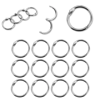 Immagine di 22 anelli per libri e libri, 30 mm, in metallo, fogli sciolti, raccoglitori (argento)