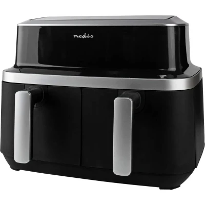 Immagine di Nedis Heteluchtfriteuse 2x4.2 l Durata: 60 min Quantità da ingerire: 10 Scavare, Friggitrice, Nero