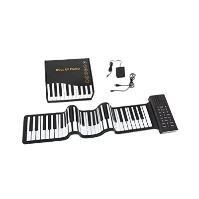 Immagine di McGrey RA 61 Pianoforte Arrotolabile con Batteria Tastiera Elettronica Pieghevole MIDI USB Keyboard Portatile Flessible 128 Toni e Ritmi Pedale Sustain in Dotazione