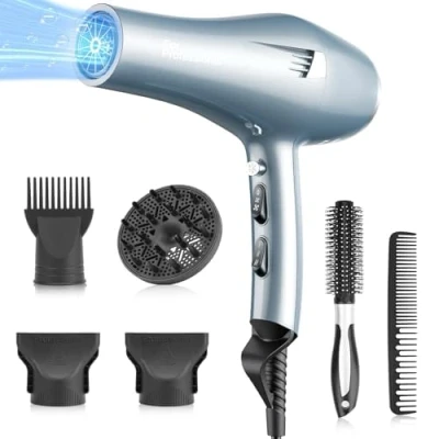 Immagine di FaszinCare Asciugacapelli Professionale Ionico, Diffusore e Pettine Concentratore 2 Velocità 3 Impostazioni di Calore