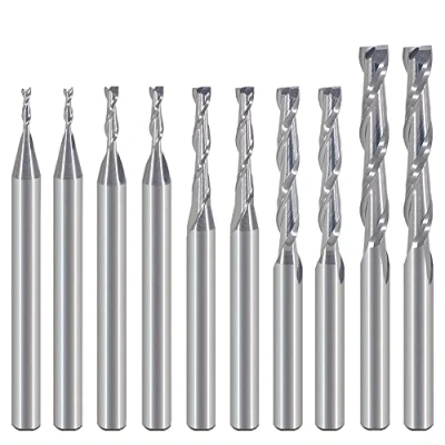 Immagine di EU_HOZLY 1mm 1.5mm 2.0mm 2.5mm 3.175mm Carburo 2 Flauto Spirale Fresa CNC Incisione Router Bit