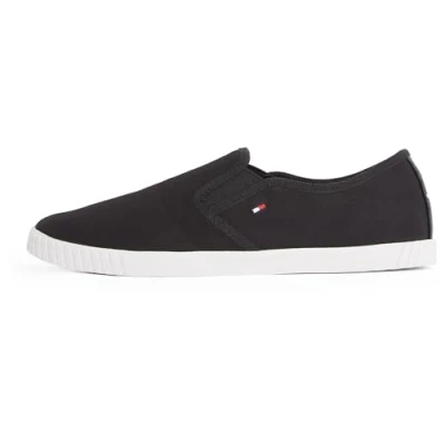 Immagine di Tommy Hilfiger Canvas Slip On Sneaker Fw0Fw08640, Basso Top, Donna, Nero (Black), 36 EU