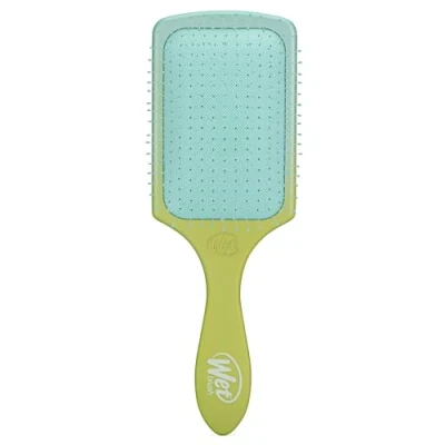 Immagine di WetBrush Paddle Detangler with HeatFlex Bristles and Aquavents to Help Drying, Wider Surface Area Detangles in Less time, Hair Ease, Feel Good Ombre, Green Blue