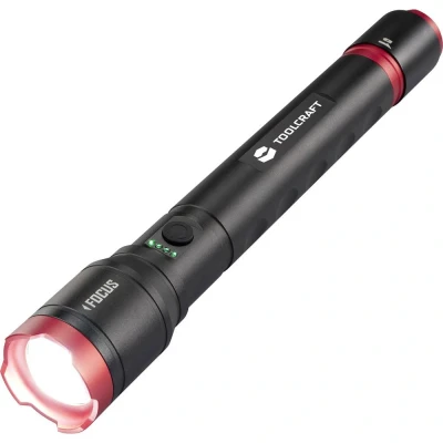 Immagine di TOOLCRAFT Lampada portatile regolabile, dimensione punto con modalità strobo, Interfaccia USB Batterie ricaricabili agli ioni di litio o alimentate