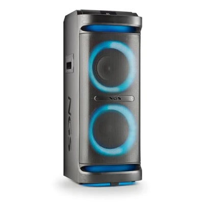 Immagine di NGS Wild Space 2 Enceinte portatile 2000W Bluetooth 5.3, TWS, Subwoofer 10“ + Haut parleur 6.5 Tweeter 1, Luci LED RGB Doppio microfono Ingresso USB/AUX Telecomando Funzione Xdrive Colore Nero